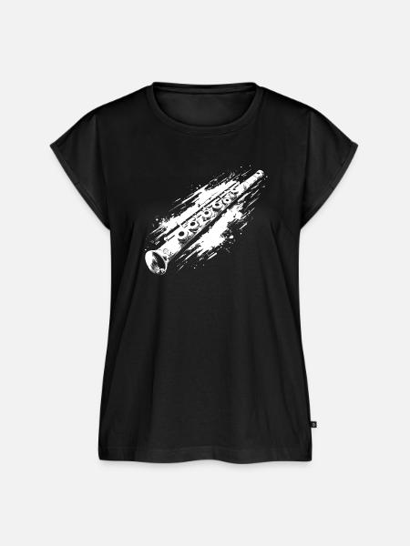 Flöte Graffiti - Frauen Premium Bio Top - Schwarz