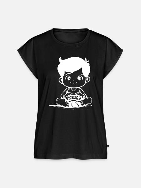 Videospiele Kinder Zeichnung - Frauen Premium Bio Top - Schwarz