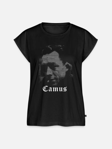 Albert Camus ASCII Kunstporträt - Frauen Premium Bio Top - Schwarz