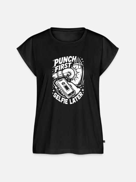 Punch First Selfie Later Boxing Gloves - Frauen Premium Bio Top - Schwarz