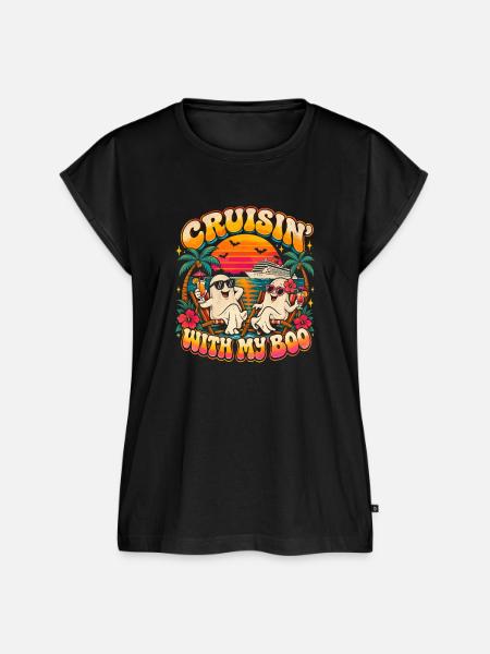 Crusin mit Boo am Strand - Frauen Premium Bio Top - Schwarz