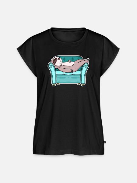 Faultier auf dem Sofa - Frauen Premium Bio Top - Schwarz