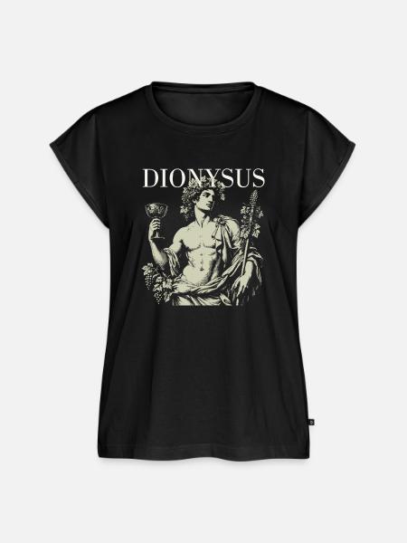 Dionysos Weingott Silhouette Tee - Frauen Premium Bio Top - Schwarz