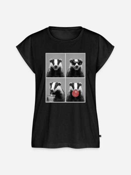 Dachse Dachs - Frauen Premium Bio Top - Schwarz