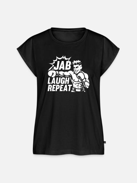 Jab Laugh Repeat Boxing Gloves - Frauen Premium Bio Top - Schwarz