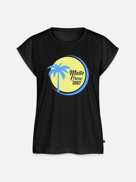 Malle Crew 2027 Palmen Circle - Frauen Premium Bio Top - Schwarz