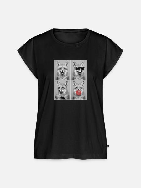 Füchse Fuchs - Frauen Premium Bio Top - Schwarz
