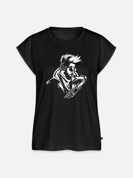 Saxophonist Skizze - Frauen Premium Bio Top - Schwarz