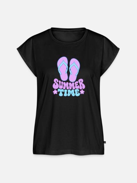 Summertime Flip Flops - Frauen Premium Bio Top - Schwarz