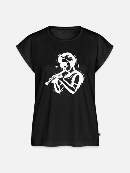 Flötenjunge - Frauen Premium Bio Top - Schwarz
