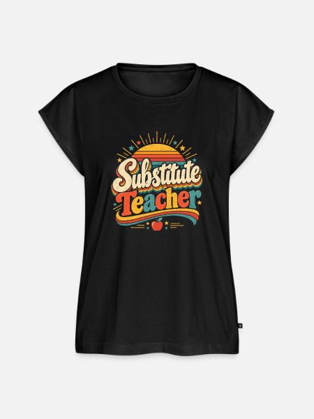 Retro Substitute Lehrer - Frauen Premium Bio Top - Schwarz