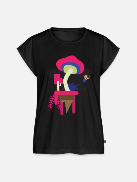 Pilzinsel - Frauen Premium Bio Top - Schwarz
