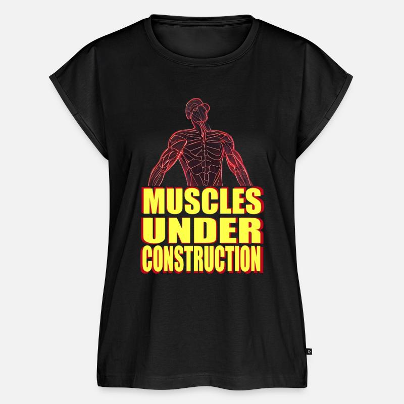 muscles under construction - Women’s Premium Organic Top - black