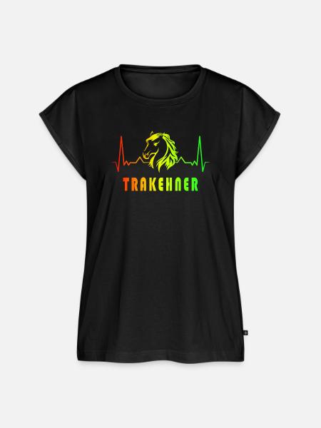 Trakehner Pferde Herzfrequenz Design - Frauen Premium Bio Top - Schwarz
