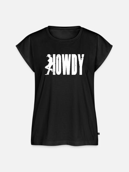 HOWDY Cowboy - Frauen Premium Bio Top - Schwarz