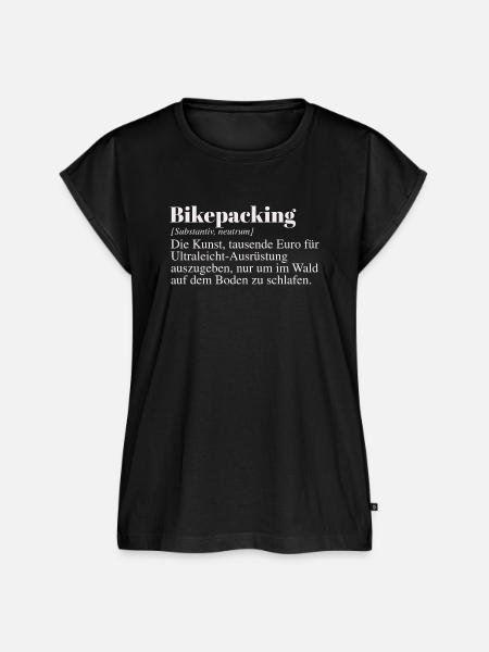 Bikepacking Duden Spruch - Frauen Premium Bio Top - Schwarz