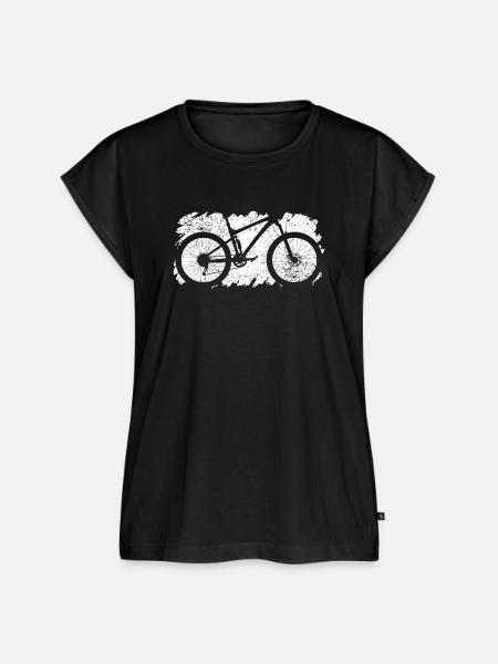 Pinselstrich Fahrrad Silhouette - Frauen Premium Bio Top - Schwarz