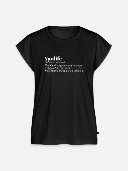 Vanlife Duden Spruch - Frauen Premium Bio Top - Schwarz