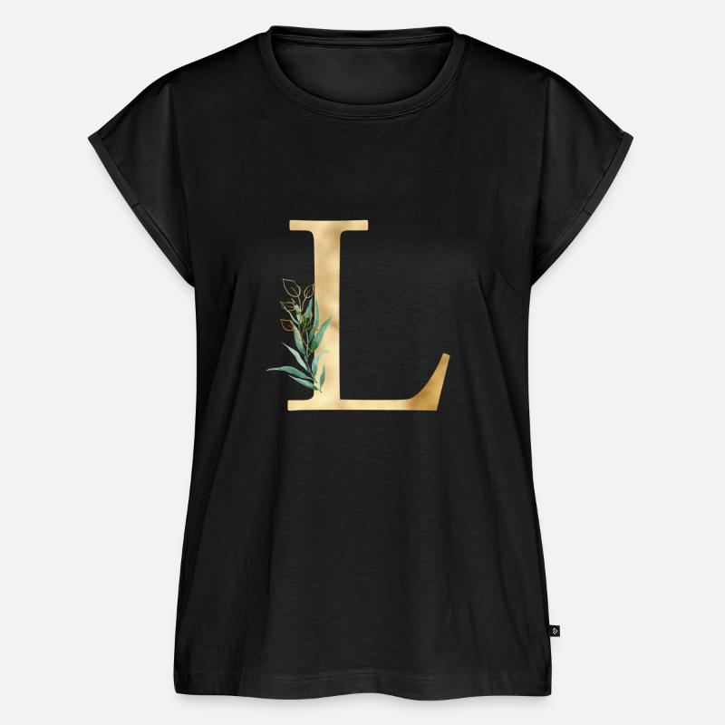 Customizable Monogram L Botany - Women’s Premium Organic Top - black