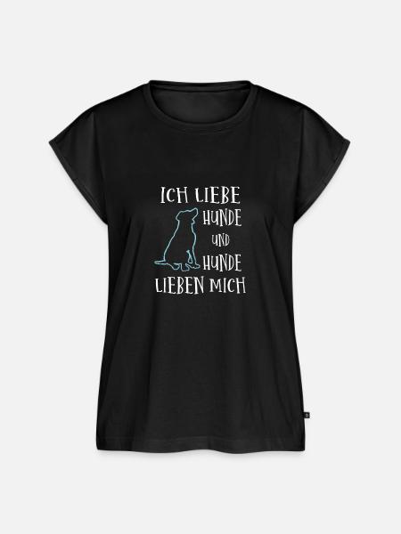Hundeliebe Hundefreund Geschenk - Frauen Premium Bio Top - Schwarz