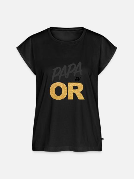 Papa in Gold - Frauen Premium Bio Top - Schwarz