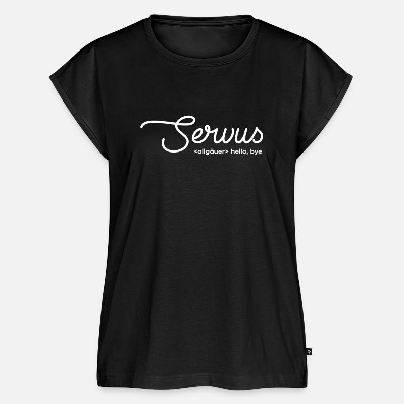 servus hello bye - weiß - Frauen Premium Bio Top - Schwarz