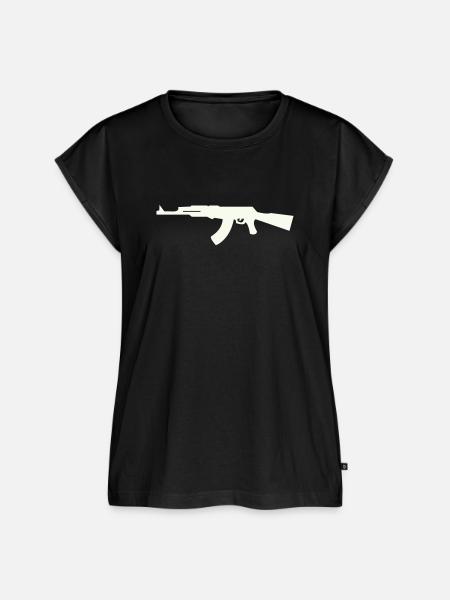 Gewehr Silhouette im Minimalstil - Frauen Premium Bio Top - Schwarz