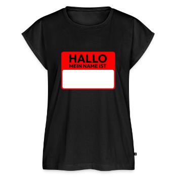 Mein Name ist Namensschild - Frauen Premium Bio Top - Schwarz - Vorne - AI Model Female 172 light (172cm)