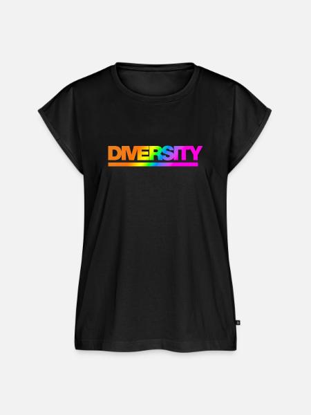 Typo Diversity Rainbow - Frauen Premium Bio Top - Schwarz