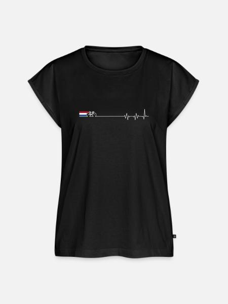 Holländischer Fahrrad-Herzschlag - Frauen Premium Bio Top - Schwarz