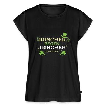 Irischer Segen, irisches Wohlstand - Frauen Premium Bio Top - Schwarz - Vorne - AI Model Female 172 light (172cm)