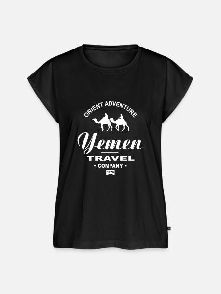 Jemen - Yemen - Kamelkarawane - Frauen Premium Bio Top - Schwarz
