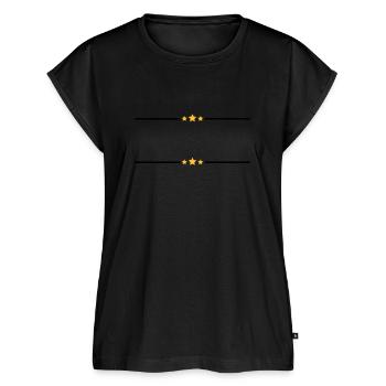 Lignes 2 étoiles - Haut bio Premium Femme - noir - Devant - AI Model Female 172 light (172cm)