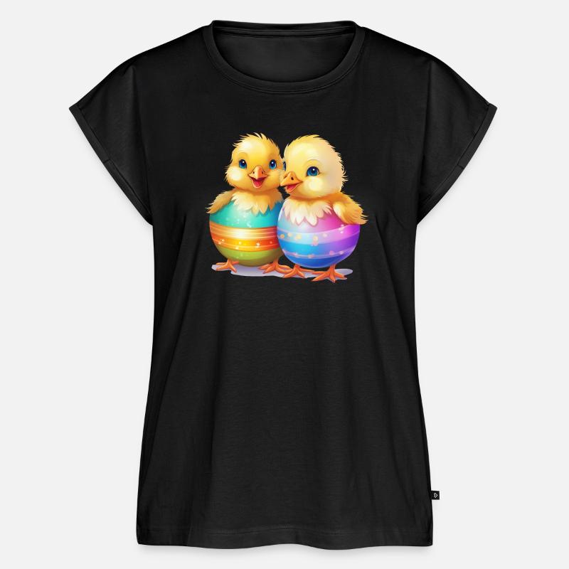 Easter, Chick, Easter Egg, Easter, Funny, Cute - Women’s Premium Organic Top - black