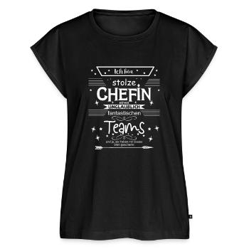 Stolze Chefin eines unglaublich fantastischen Team - Frauen Premium Bio Top - Schwarz - Vorne - AI Model Female 172 light (172cm)