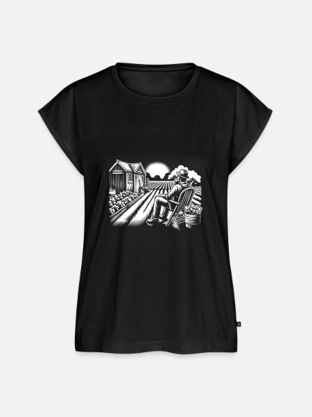 Entspannter Gärtner - Frauen Premium Bio Top - Schwarz
