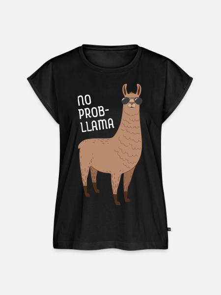 No Prob- Llama - Frauen Premium Bio Top - Schwarz