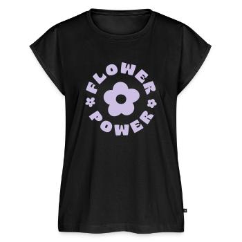 Flower Power - Women’s Premium Organic Top - black - Front - AI Model Female 172 light (172cm)