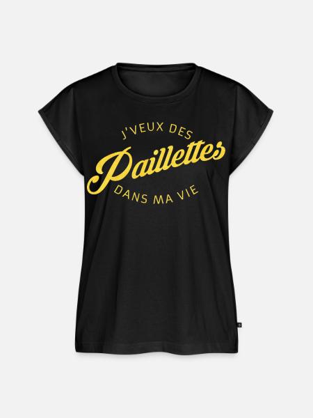 Goldener Glitzer - Frauen Premium Bio Top - Schwarz