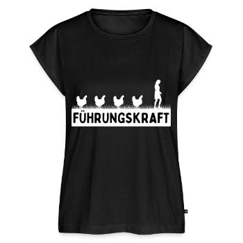 Führungskraft Hühner Landwirt Bauer Huhn Hahn - Frauen Premium Bio Top - Schwarz - Vorne - AI Model Female 172 light (172cm)