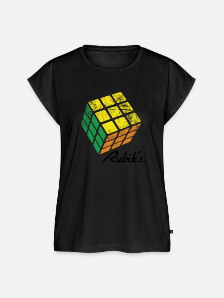 Rubik's Cube Logo - Frauen Premium Bio Top - Schwarz