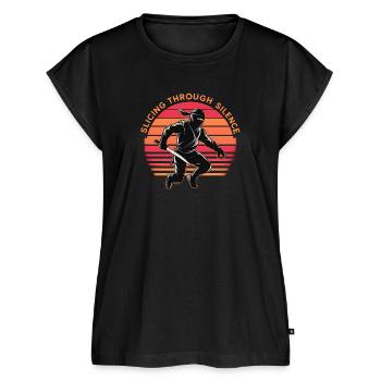 Slicing Through Silence - Women’s Premium Organic Top - black - Front - AI Model Female 172 light (172cm)