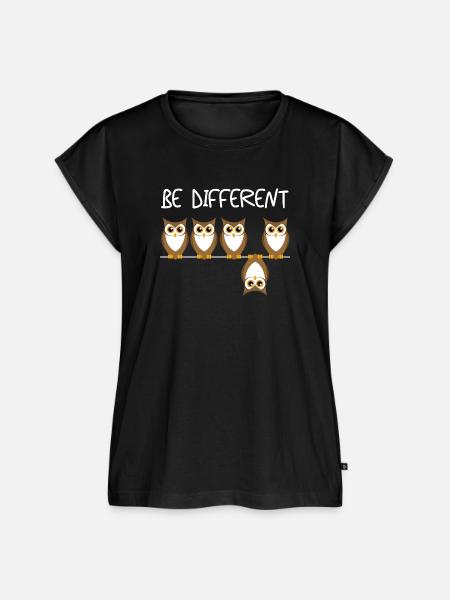 be different Eule Geschenk - Frauen Premium Bio Top - Schwarz