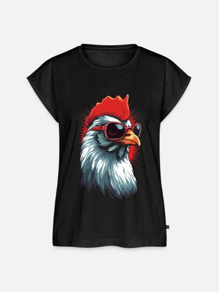 rooster - Frauen Premium Bio Top - Schwarz