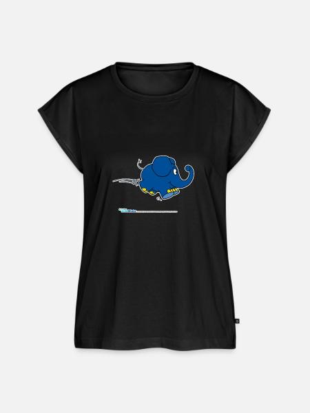 Der Elefant - hüpfend - Frauen Premium Bio Top - Schwarz