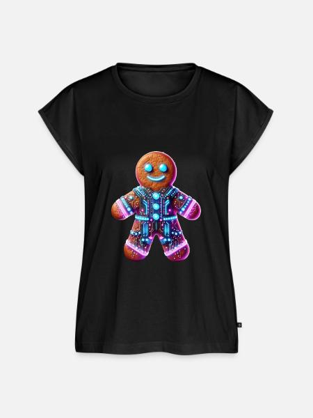Cyberpunk Lebkuchenmännchen - Frauen Premium Bio Top - Schwarz