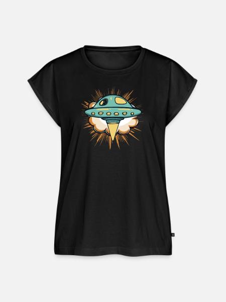 UFO Scifi Invasion - Frauen Premium Bio Top - Schwarz