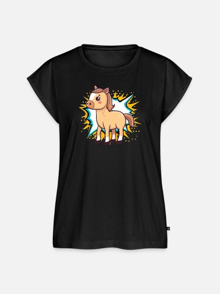Pferde Galopp - Frauen Premium Bio Top - Schwarz