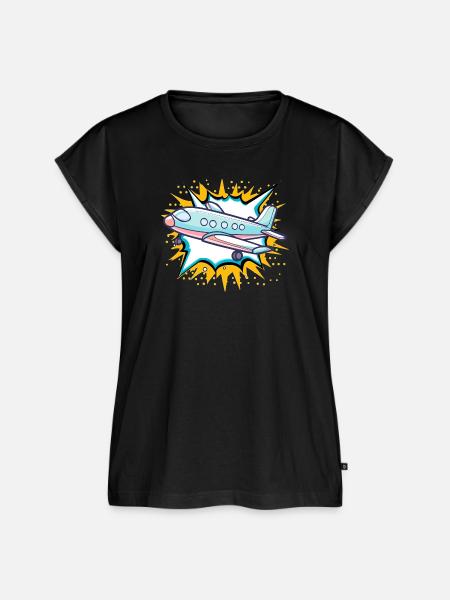 Flugzeug Flughafen - Frauen Premium Bio Top - Schwarz