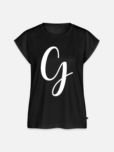 Kalligraphie, Initiale G - Frauen Premium Bio Top - Schwarz